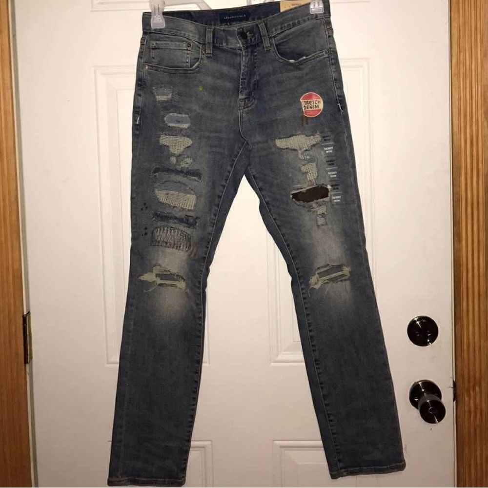 Aeropostale Men's Distressed Gray Skinny Jeans